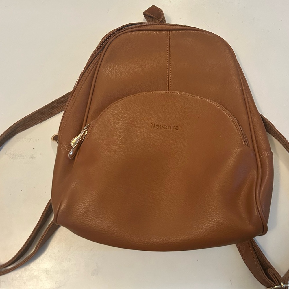 Tan Leather Backpack